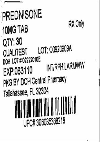 10mg Label - Prednisone 10mg (Qualitest)